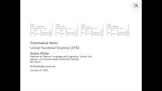Grammatical theory: Session 9: Lexical Functional Grammar (LFG)