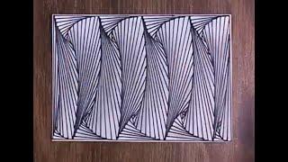 Easy 3D Line Illusion Drawing On Paper