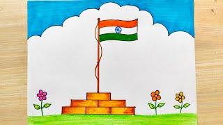 How to draw Indian National Flag|Republic Day Special National Flag Drawing|Love India flag drawing