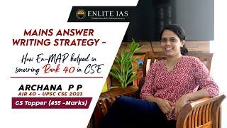 How Enlite's Mains Answer Writing Program Helped Me Score Rank 40 with 455 Marks in GS - ARCHANA P P