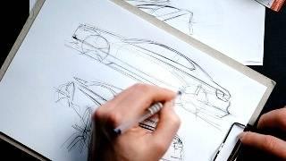 Real Time Car Design Sketching - Warming Up Sketch