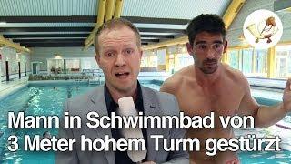 Mann in Schwimmbad von 3 Meter hohem Turm gestürzt [Postillon24]