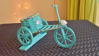 Newspaper Cycle Pen Stand | waste material craft | paper craft idea |parulpawar