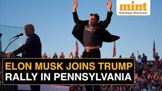 Elon Musk At Tump Rally FULL SPEECH: Musk Wears 'DARK MAGA' Cap, Mocks Biden Falling On Stairs...