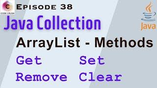 ArrayList Methods | get(),set(),remove(),clear(),add() | ArrayList methods In Java