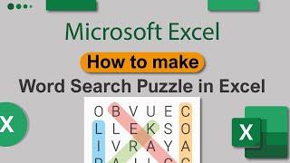How to Create a Word Search Puzzle in Excel - Step By Step Tutorial