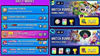 daily modes & rumble | party medness | knockout mushrooms | bombs away | dustville duel