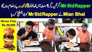 Tower Burger Eating Challenge in One Minute | Winner Prize Rs 50,000 | @SidMrRapper