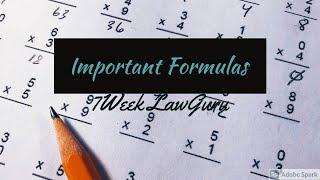 Important Formulas | Basic Mathematics | CLAT 2022 | In Hindi