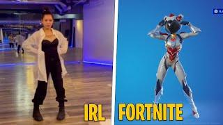 Bella Poarch Build Up EMOTE! IRL VS FORTNITE (Icon Series Emote)