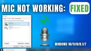 Microphone not working on Windows 10/11/8/8.1/7 - Fixed | Microphone not working Windows 10 in Hindi