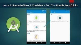 Android RecyclerView & CardView – Part 03 – Handle Item clicks