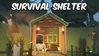 BUILDING A SURVIVAL SHELTER in BLOXBURG