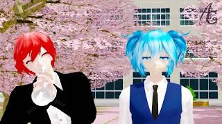 【MMD 暗殺教室】MEME  Trumpet Karma【Akabane Karma & Shiota Nagisa】