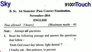 MDU B.SC. 1st sem (Pass Course) English