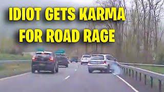 IDIOT GETS KARMA FOR ROAD RAGE