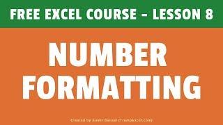 [FREE EXCEL COURSE] Lesson 8 - Number Formatting in Excel