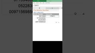 Fixing mobile number in excel #shorts #concatenate #right #excel #microsoftexcel #datacense