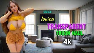 [4k] Transparent Try on Haul with Louisa Khovanski (2024) | Braless | Women Fitness Leggings