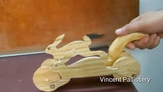 running rabbits, wooden toy