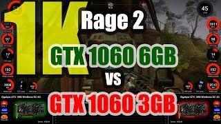 Rage 2 (1K) - GeForce GTX 1060 6GB vs GeForce GTX 1060 3GB