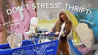 COME THRIFT WITH ME ️ while we chat about stress + body image (i found a $300 crewneck?!)