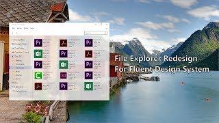 File Explorer Redesign for the New Windows Fluent Design System - Created with Adobe XD - Speedart