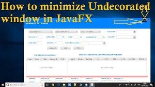 Create Custom Minimize button on Undecorated Window in JavaFX