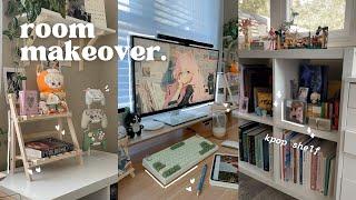 aesthetic & cozy room makeover  desk setup, kpop shelf, unboxing controller + desk accessories 