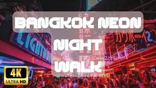 Bangkok neon nostalgia - 4K 60 FPS night walk