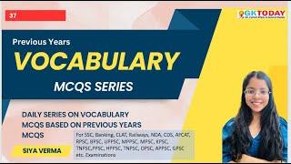 DAILY VOCABULARY SERIES #37 : 50 Words in 15 Minutes - SSC Exam Special