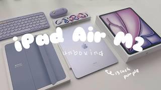 2024 new iPad Air 13inch (M2) aesthetic unboxing + accessories (Apple Pencil PRO, Folio Case)