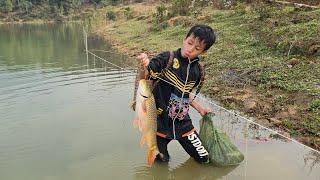 Highland boy khai fishing, Techniques for setting fishing traps and fishing with hooks.