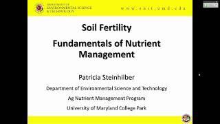 Soil Fertility - Fundamentals of Nutrient Management 2017