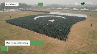 Pakistan smashes Indian record by creating largest human image of waving flag