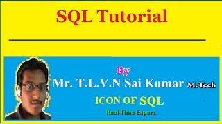 SQL Tutorials By tlvnsaikumar