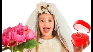 Dominika as bride and princess for kids