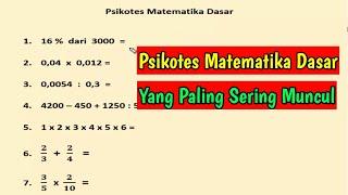 Psikotes Matematika Dasar Yang Paling Sering Muncul