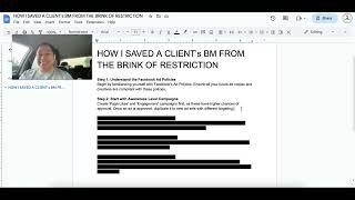 How I rescued a client's BM from the brink of RESTRICTION!