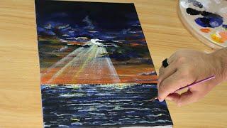 Landscape Painting Technique / Easy Painting / Step By Step / Acrylic Painting for Beginners アクリル絵の具