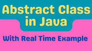 Abstract Class in Java