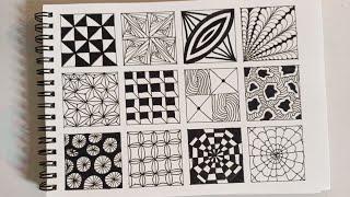 12 zentangle patterns for beginners || doodle art