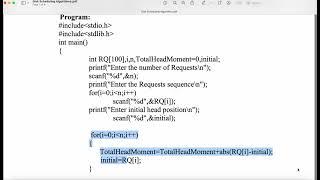 Operating Systems lab || C Program to implement FCFS Disk Scheduling Algorithm || OS Lab playlist