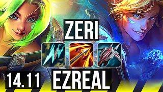 ZERI & Braum vs EZREAL & Senna (ADC) | Rank 4 Zeri, Godlike, 11/4/11 | TR Challenger | 14.11