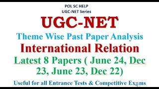 UGC-NET: Theme Wise Latest 8  Papers Analysis- International Relation (IR)