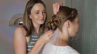 ASMR Perfectionist Bridal Hairstyle For Long Hair With Bridal Makeup - Hair Braiding, Final Look