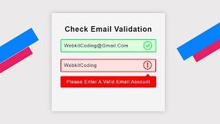 Email Validation Form using Html CSS & JavaScript | email validation in javascript