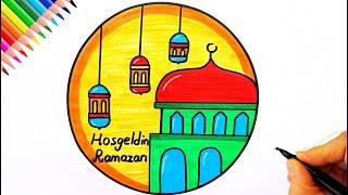 Hoşgeldin Ramazan  Ramazan Resmi Çizimi - Çok Kolay Cami Çizimi  - Adım Adım Cami Nasıl Çizilir?