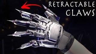 How To Make RETRACTABLE BLACK PANTHER CLAWS! - $15 Build!!!