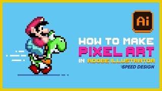 Adobe illustrator | How to make Pixel Art (Speed Design)